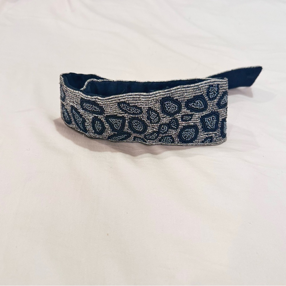 Christian Dior Silver and Black Beaded Belt